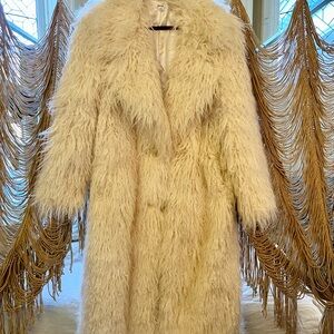 Cream Faux Fur Shaggy Coat